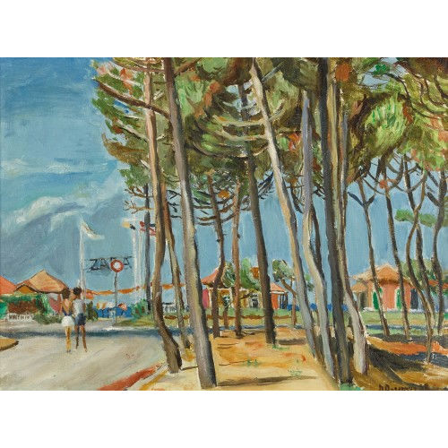 JEAN-F�LIX DUCOMMUN : 'La plage. Viareggio' (DOBIASCHOFSKY AUKTIONEN AG)
