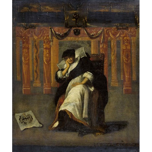18. JH. FRANKREICH : Portr�t einer sitzenden Dame in Interieur (DOBIASCHOFSKY AUKTIONEN AG)