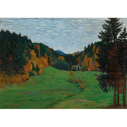 EMIL CARDINAUX : Herbstliche Waldlichtung (DOBIASCHOFSKY AUKTIONEN AG)