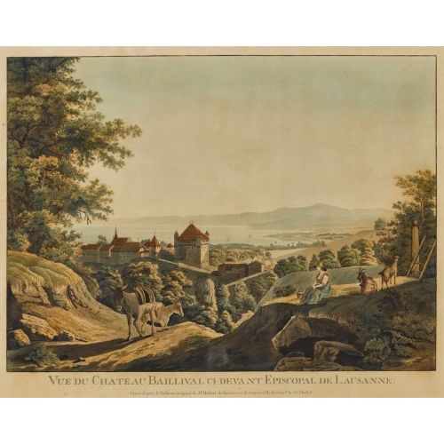 CHRISTIAN VON MECHEL : 'Vue du Chateau Baillival ci-devant Episcopal de Lausanne' (DOBIASCHOFSKY AUKTIONEN AG)