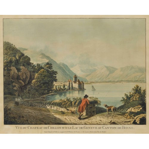 CHRISTIAN VON MECHEL : 'Vue du Ch�teau de Chillon sur le lac de Gen�ve au Canton de Berne' (DOBIASCHOFSKY AUKTIONEN AG)