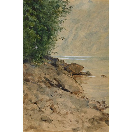 ALBERT ANKER : Sommerliche Uferpartie (DOBIASCHOFSKY AUKTIONEN AG)