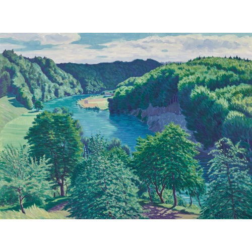 WALDEMAR THEOPHIL FINK : 'Sommertag an der Aare bei Worblaufen' (DOBIASCHOFSKY AUKTIONEN AG)