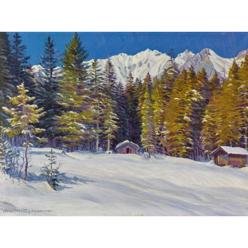 WALDEMAR THEOPHIL FINK : 'Bergwaldstille im Winter' (DOBIASCHOFSKY AUKTIONEN AG)
