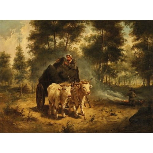 CARL II SCHWENINGER : K�hler auf dem Ochsenkarren (DOBIASCHOFSKY AUKTIONEN AG)