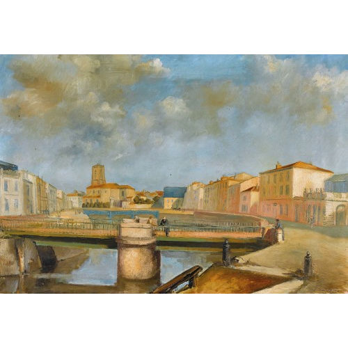 RAOUL DOMENJOZ : Le Port de la Rochelle (DOBIASCHOFSKY AUKTIONEN AG)