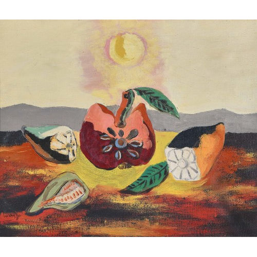 JEAN LUR�AT : 'Quatre fruits coup�s sur une plage' (DOBIASCHOFSKY AUKTIONEN AG)