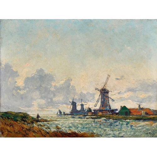 WILLIAM GEORGES THORNLEY : 'Moulins au bord de mer en Holland' (DOBIASCHOFSKY AUKTIONEN AG)