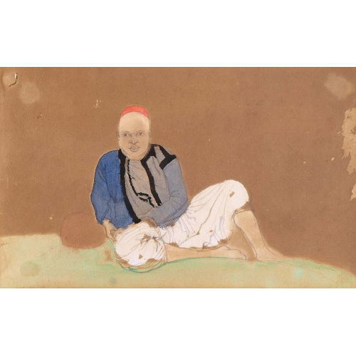 EUG�NE FERDINAND VICTOR DELACROIX : Sitzender Orientale (DOBIASCHOFSKY AUKTIONEN AG)