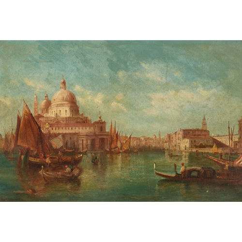 ALFRED POLLENTINE : Canal Grande in Venedig mit Santa Maria della Salute (DOBIASCHOFSKY AUKTIONEN AG)