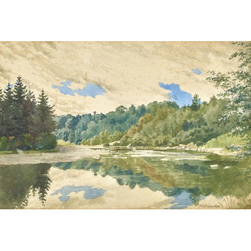 ALB. M�LLER : Sommerliche Flusslandschaft (DOBIASCHOFSKY AUKTIONEN AG)