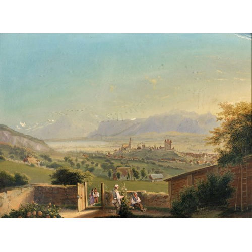 AEGIDIUS FEDERLE : Blick auf Thun und den Niesen (DOBIASCHOFSKY AUKTIONEN AG)