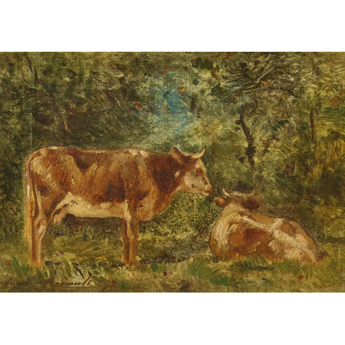 EDMOND CHARLES RENAULT : Landschaft mit weidenden K�hen (DOBIASCHOFSKY AUKTIONEN AG)