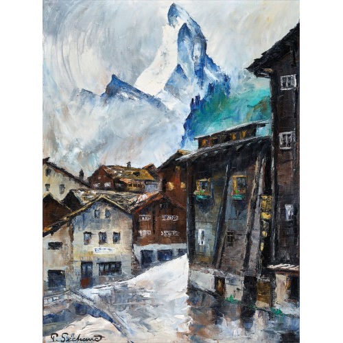PAUL S�CHAUD : Zermatt mit Matterhorn (DOBIASCHOFSKY AUKTIONEN AG)