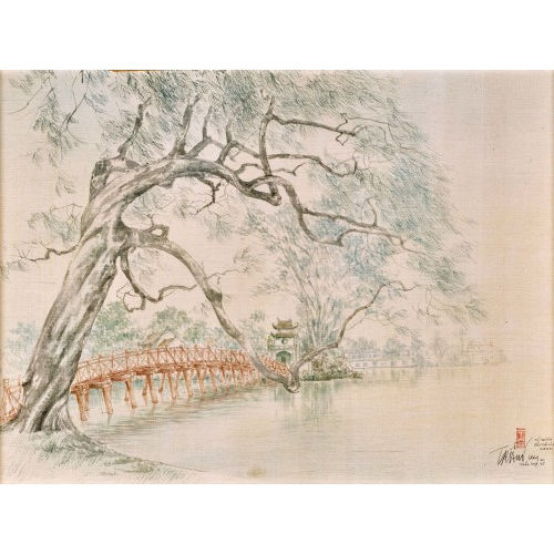 DUY TRAN : The-Huc-Br�cke am Hoan-Kiem-See in Hanoi (DOBIASCHOFSKY AUKTIONEN AG)