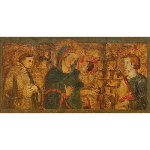 PIETRO LORENZETTI : Maria mit Kind, Heiligem Franziskus und Johannes Evangelist (DOBIASCHOFSKY AUKTIONEN AG)