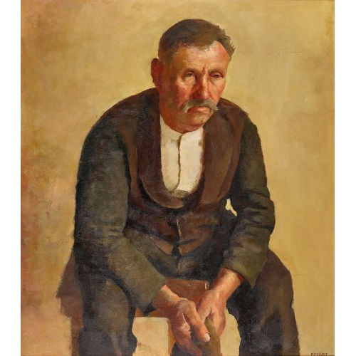 WERNER NEUHAUS : 'Sitzender Bauer' (DOBIASCHOFSKY AUKTIONEN AG)