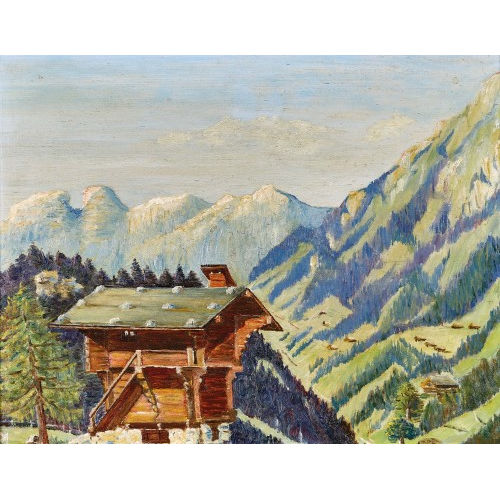 ALBERT MURET : Sommerliche Alpenlandschaft (DOBIASCHOFSKY AUKTIONEN AG)