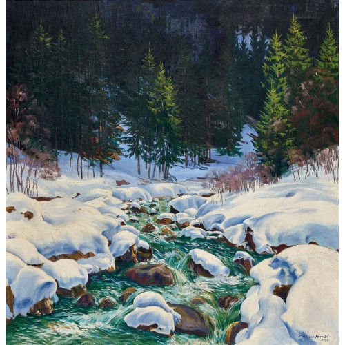 MARCUS JACOBI : Winterliche Bachlandschaft (DOBIASCHOFSKY AUKTIONEN AG)