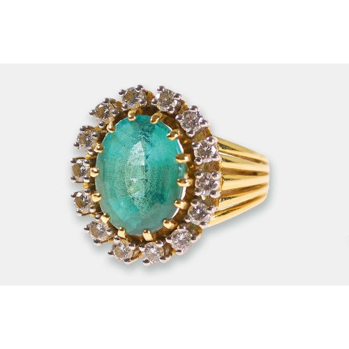 TURMALIN-DIAMANT-RING : (DOBIASCHOFSKY AUKTIONEN AG)