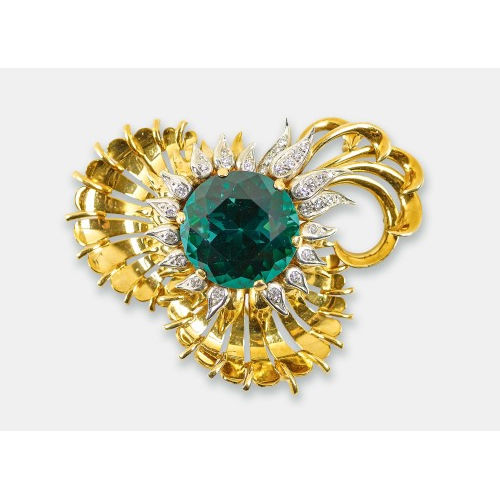TURMALIN-DIAMANT-ANH�NGER : Meister, Z�rich (DOBIASCHOFSKY AUKTIONEN AG)