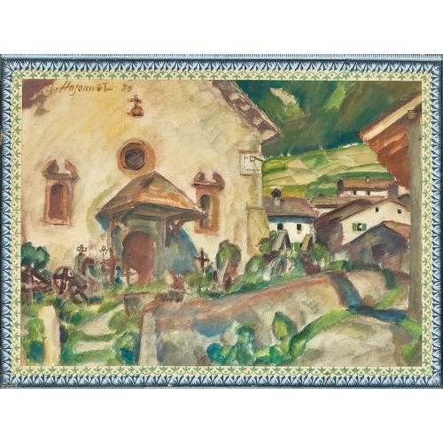 ALOYS SAMUEL HUGONNET : 'Vue d'une Village de Haute-Valais' (DOBIASCHOFSKY AUKTIONEN AG)
