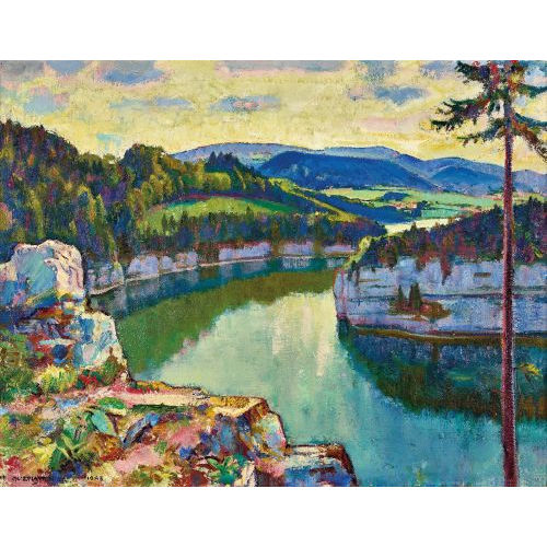 CHARLES L'EPLATTENIER : 'Doubs soir d'automne' (DOBIASCHOFSKY AUKTIONEN AG)