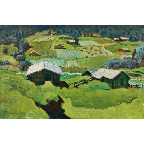 FRED STAUFFER : H�gelige Fr�hlingslandschaft (DOBIASCHOFSKY AUKTIONEN AG)