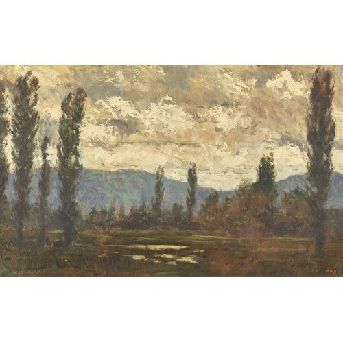FRITZ HUG : Weite Landschaft unter Wolkenhimmel (DOBIASCHOFSKY AUKTIONEN AG)