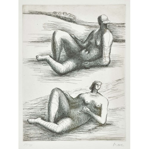 HENRY MOORE : 'Two reclining figures' (DOBIASCHOFSKY AUKTIONEN AG)