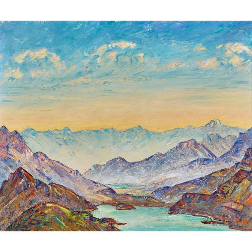 LOUIS D�RR : Weite Berglandschaft mit einem See (DOBIASCHOFSKY AUKTIONEN AG)