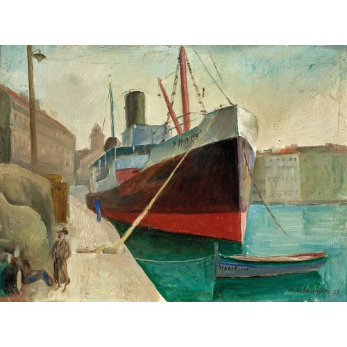 HANS SCHOELLHORN : Der Hafen von Marseille (DOBIASCHOFSKY AUKTIONEN AG)