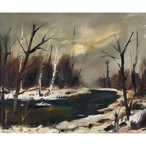 CHARLES MENGE : Winterliche Flusspartie (DOBIASCHOFSKY AUKTIONEN AG)