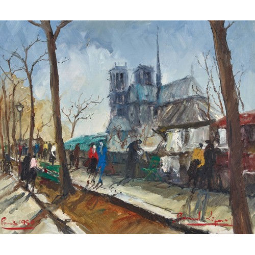 BERNARD LIGNON : Quai Saint-Michel avec Notre-Dame de Paris (DOBIASCHOFSKY AUKTIONEN AG)