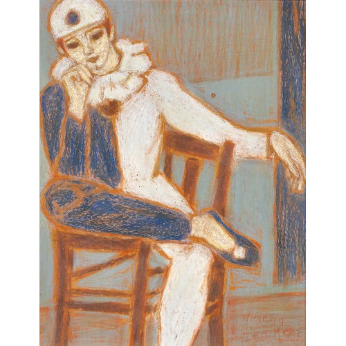 VERENA MERZ : Sitzender Harlekin (DOBIASCHOFSKY AUKTIONEN AG)