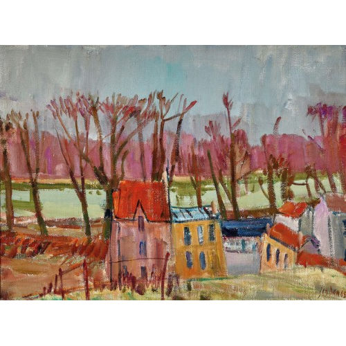 RUDOLF ZENDER : 'La Marne en crue' (DOBIASCHOFSKY AUKTIONEN AG)