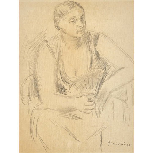 WILHELM GIMMI : Sitzende Frau mit Handf�cher (DOBIASCHOFSKY AUKTIONEN AG)