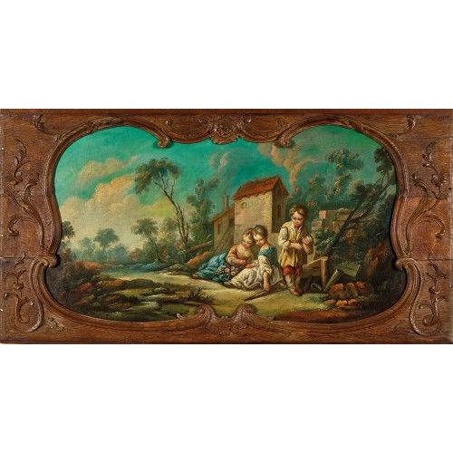 19. JH. FRANKREICH : Idyllische Landschaft mit Kindern (DOBIASCHOFSKY AUKTIONEN AG)