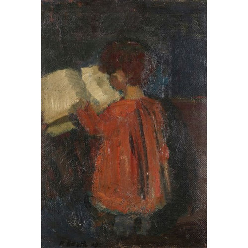 PAUL BASILIUS BARTH : Kind (Heinrich Barth) mit Buch (DOBIASCHOFSKY AUKTIONEN AG)