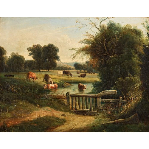 JULES DUPR� : K�he am Weiher und im Wasser (DOBIASCHOFSKY AUKTIONEN AG)