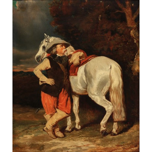 ALFRED (AUCH DE DREUX DEDREUX : 'Capitaine de mousquetaires de profil, accoud� � son cheval gris' (DOBIASCHOFSKY AUKTIONEN AG)