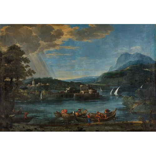 17./18. JH. FLMISCH : Jesus erscheint Petrus am See Genezareth (DOBIASCHOFSKY AUKTIONEN AG)