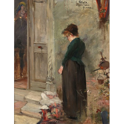 LUDWIG STUTZ : Dame in Andacht vor einer Kapelle (DOBIASCHOFSKY AUKTIONEN AG)