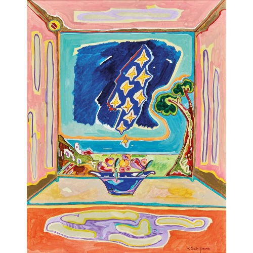 LUCIANO SCHIFANO : 'L'interno, le stelle, la frutta' (DOBIASCHOFSKY AUKTIONEN AG)