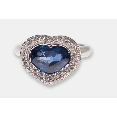 SAPHIR-DIAMANT-RING : (DOBIASCHOFSKY AUKTIONEN AG)