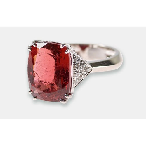RUBELLIT-BRILLANT-RING : (DOBIASCHOFSKY AUKTIONEN AG)