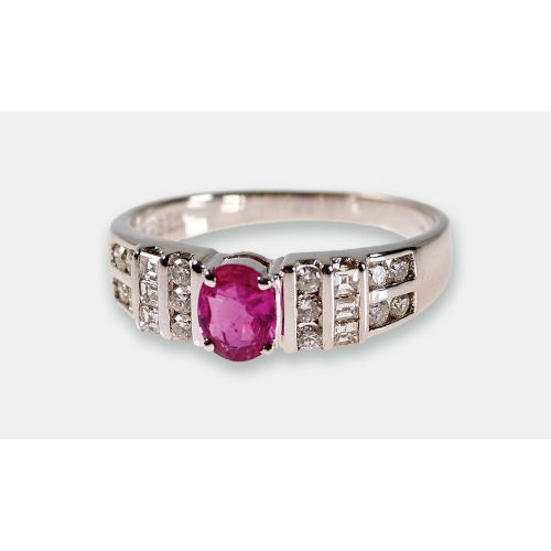 RUBIN-DIAMANT-RING : (DOBIASCHOFSKY AUKTIONEN AG)