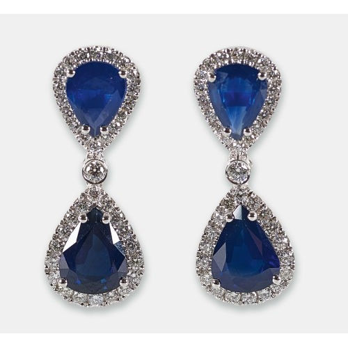 SAPHIR-DIAMANT-OHRH�NGER : (DOBIASCHOFSKY AUKTIONEN AG)