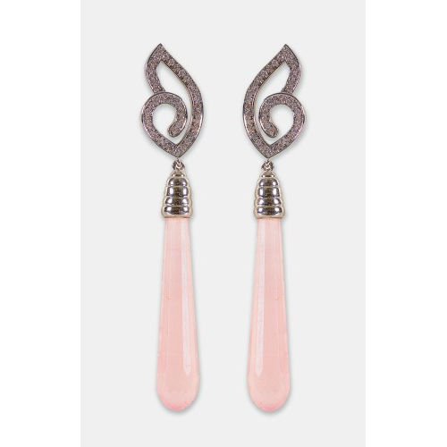 ROSENQUARZ-DIAMANT-OHRH�NGER : (DOBIASCHOFSKY AUKTIONEN AG)