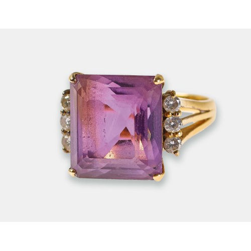 AMETHYST-DIAMANT-RING : (DOBIASCHOFSKY AUKTIONEN AG)